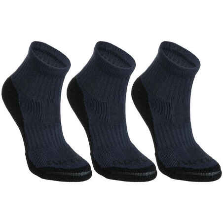 CHAUSSETTES TENNIS ENFANT MI-HAUTES ARTENGO RS 500 MARINE LOT DE 3