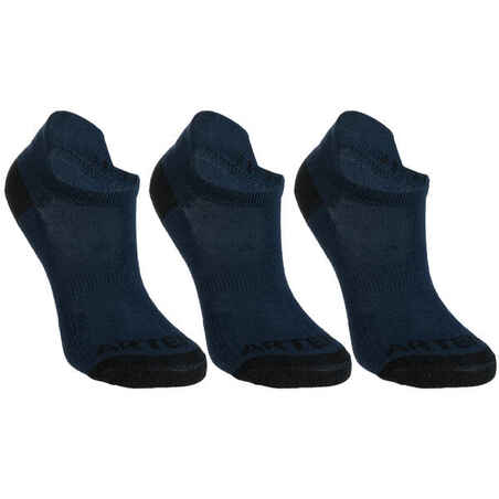 Kids' Low Tennis Socks Tri-Pack RS 160 - Navy