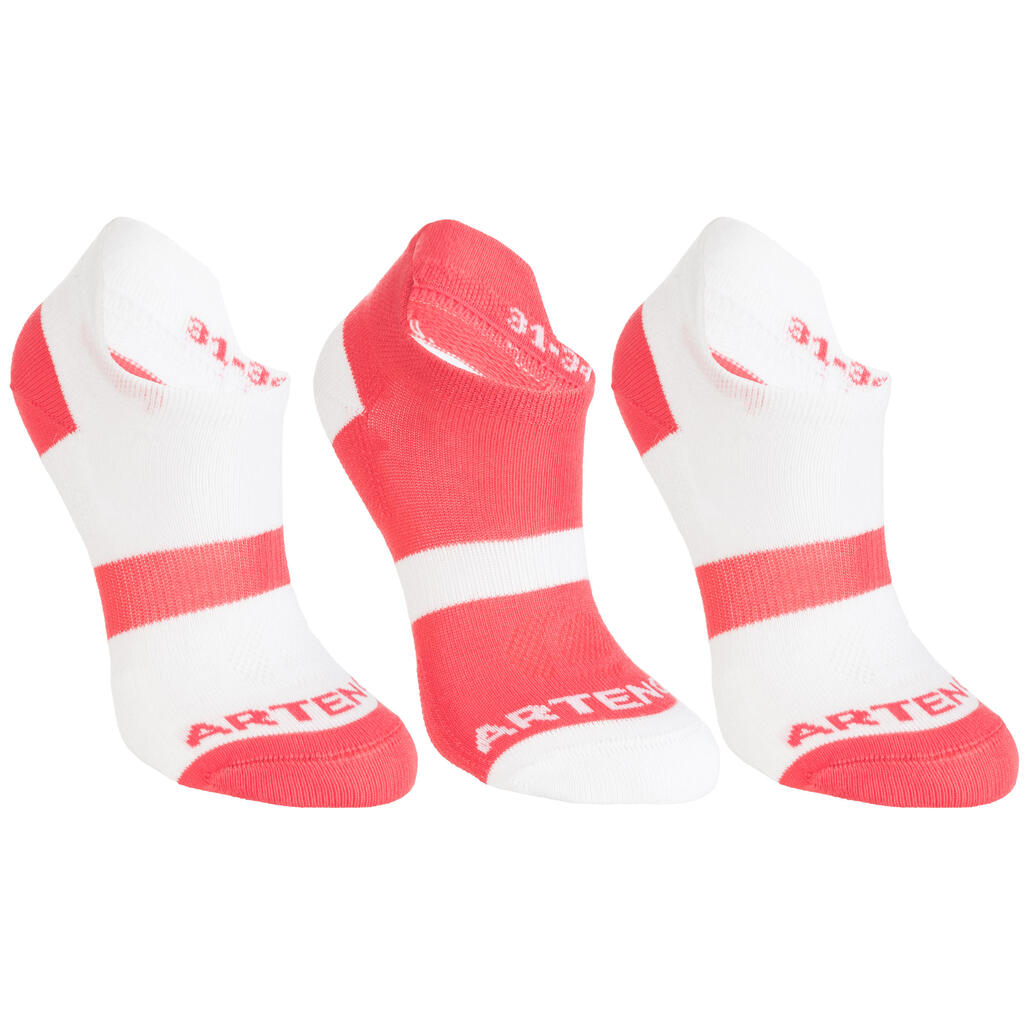 Kids' Low Tennis Socks Tri-Pack RS 160 - Pink/White/Navy