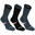 RS 500 High Sports Socks Tri-Pack - Grey/Black