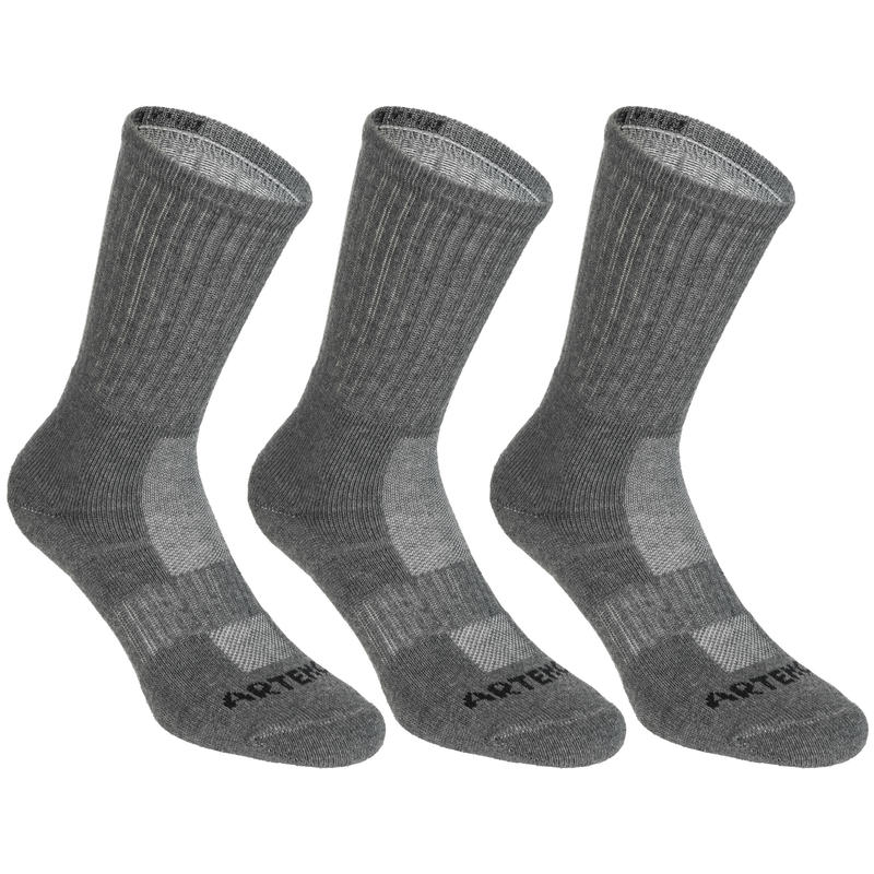 BAS DE SPORT HAUTS ARTENGO RS 500 GRIS LOT DE 3 BAS DE SPORT HAUTS ARTENGO RS 500 GRIS LOT DE 3