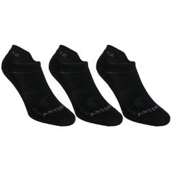 Low Tennis Socks RS 160 Tri-Pack - Black