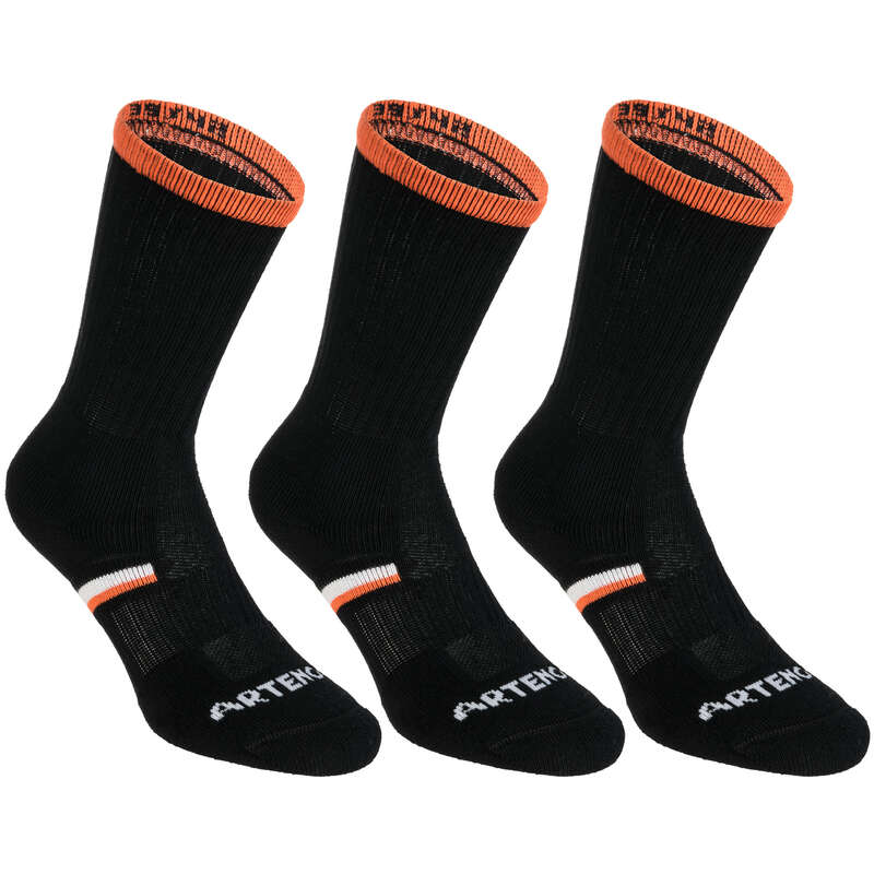 ADULT SOCKS Tennis - RS 500 High Tri-Pack - Black ARTENGO - Tennis