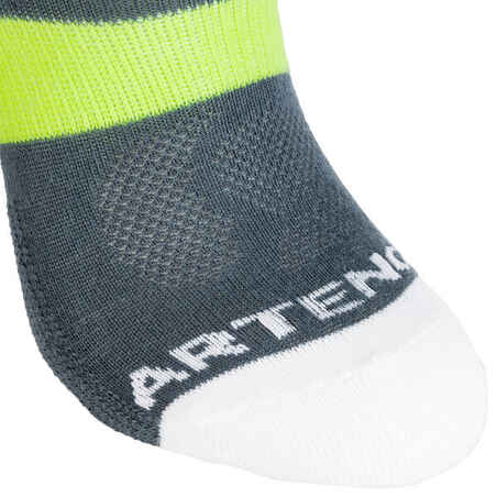 RS 160 Kids' Mid-Cut Sport Socks Tri-Pack - Grey/White/Yellow