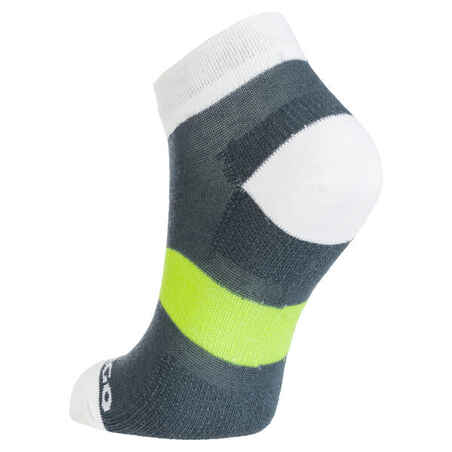 Παιδικές αθλητικές κάλτσες μεσαίου ύψους RS 160, 3 ζεύγη - Γκρι/Λευκό/Κίτρινο