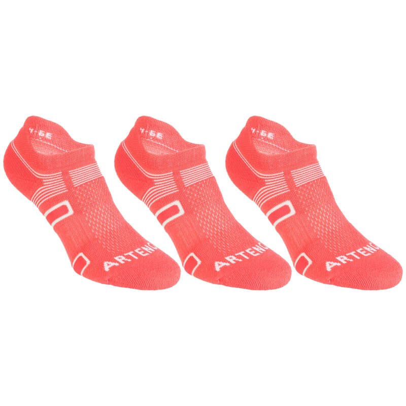 ADULT SOCKS Badminton - RS 560 Lowedge Tri-Pack - Pink ARTENGO - Badminton Clothing