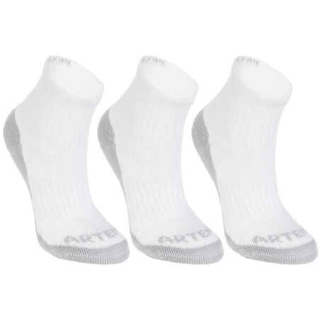 Kids' Mid Tennis Socks RS 500 Tri-Pack - White