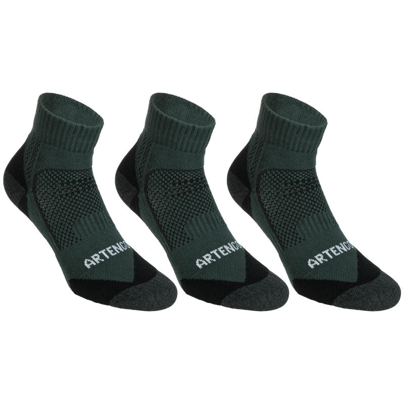 BAS DE SPORT MI-HAUTES ARTENGO RS 900 KAKI NOIR LOT DE 3 BAS DE SPORT MI-HAUTES ARTENGO RS 900 KAKI NOIR LOT DE 3
