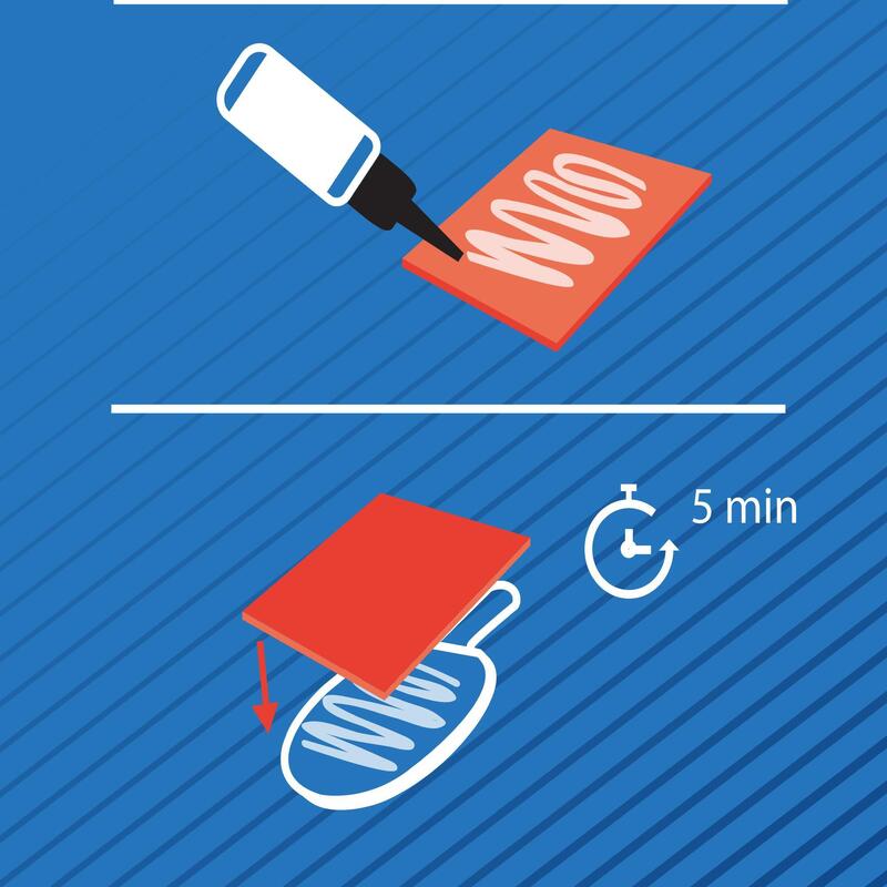 Gluing the Red Rubber on the Forehand Stroke Blade Side (Brand Sticker Side)
