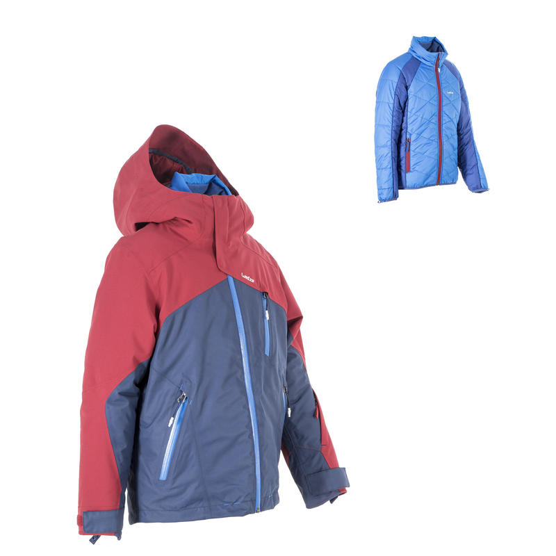 Manteau ski toute montagne enfant 990 bleue Bordeaux Manteau ski toute montagne enfant 990 bleue Bordeaux