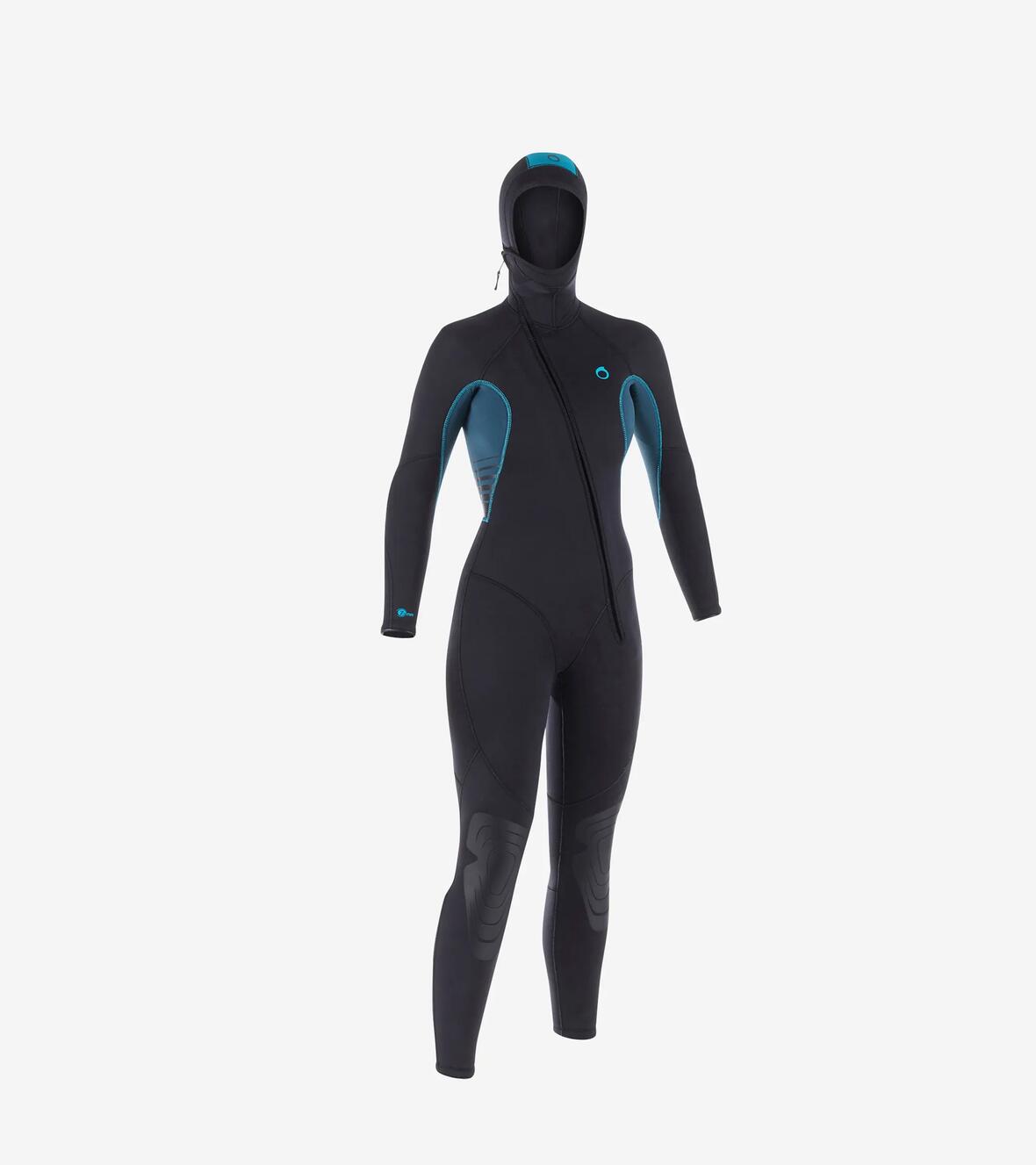 COMBINAISON DE PLONGÉE BOUTEILLE NEOPRENE SCD 100 7 MM FEMME FERMETURE VENTRALE