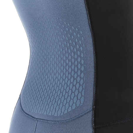 Women's diving semi-dry wetsuit 7 mm neoprene blue grey