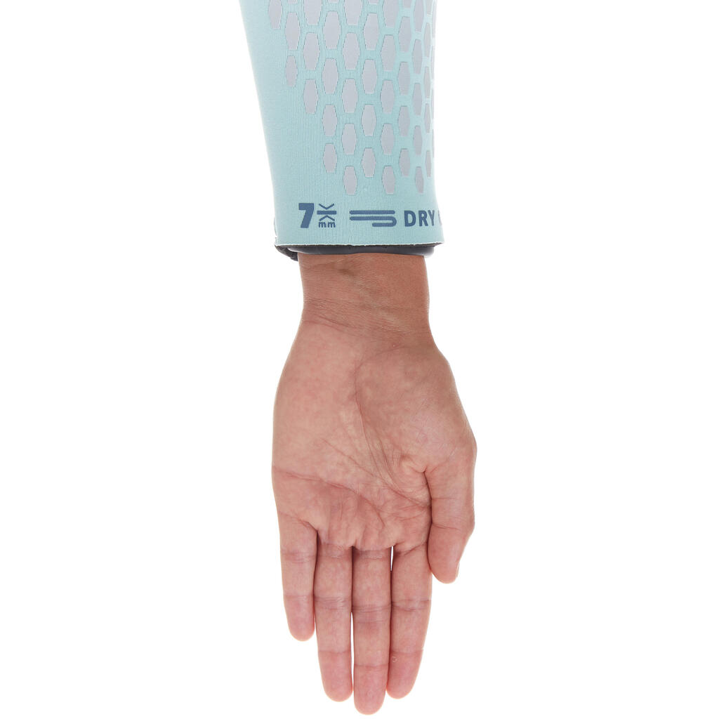 Neoprenanzug Halbtrocken Damen Neopren 7 mm - blau/grau