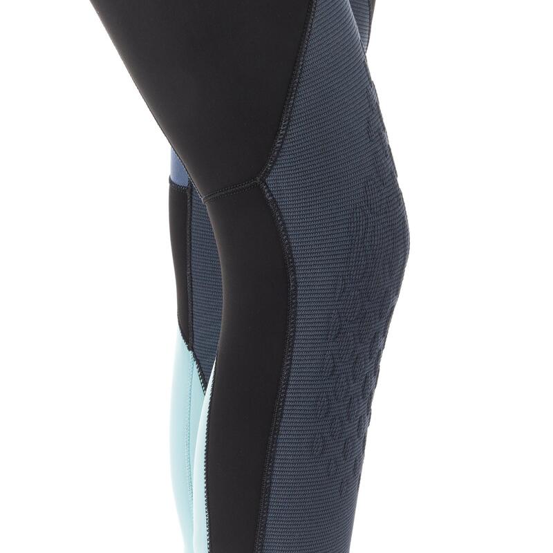 Muta semistagna subacquea donna 500 neoprene 7 mm blu-grigio