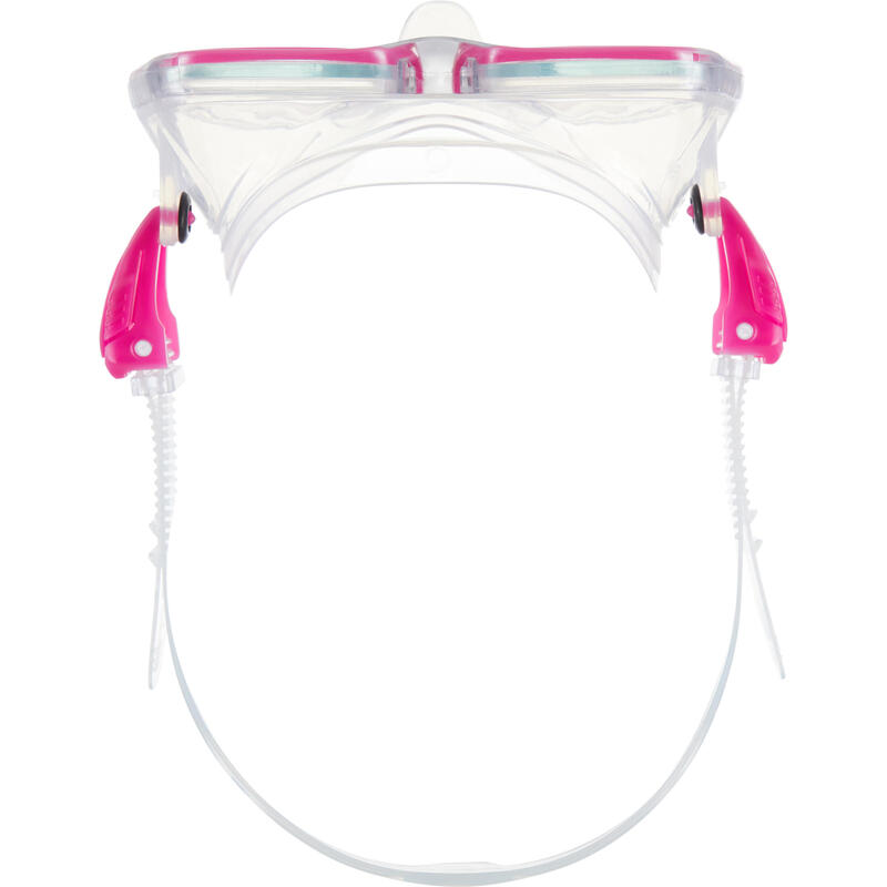 Masque de plongée sous marine SCD 500 Bi-hublot jupe cristal et rose