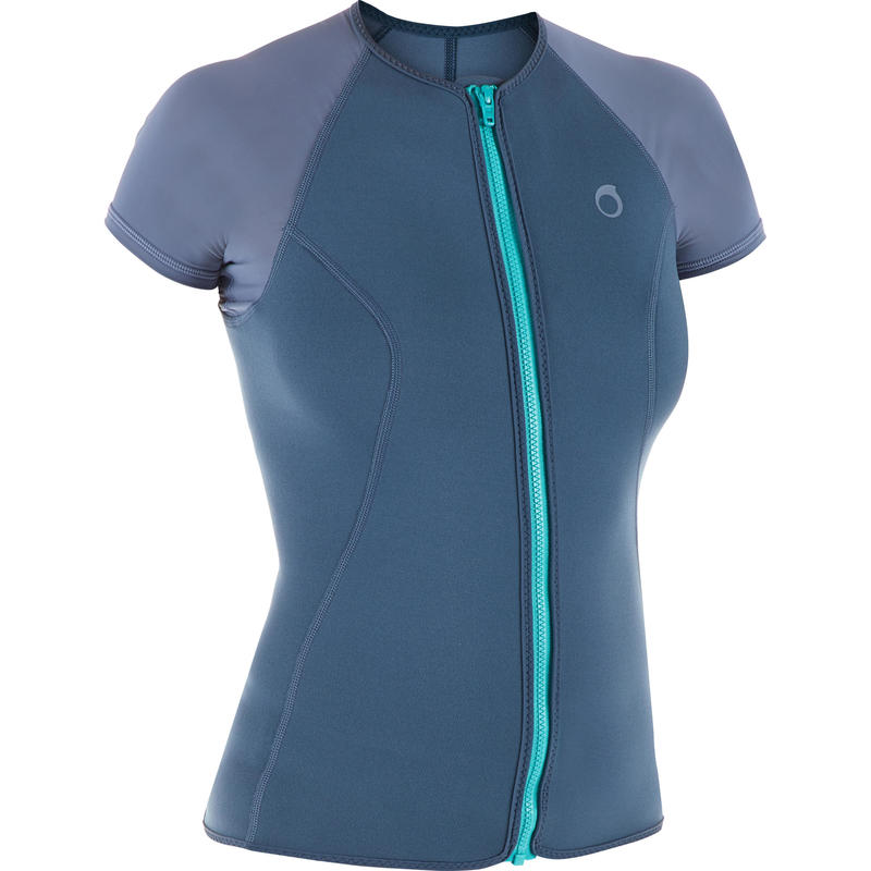 HAUT PLONGÉE AVEC TUBA 1,5MM SNK 100 FEMME GRIS VERT HAUT PLONGÉE AVEC TUBA 1,5MM SNK 100 FEMME GRIS VERT
