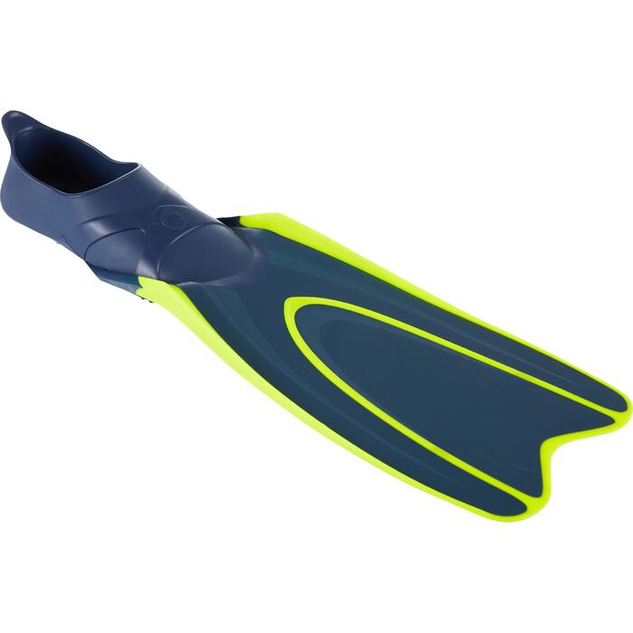 Palmes de plongée bouteille SCD 100 FF Bleu/Jaune fluo SUBEA Decathlon