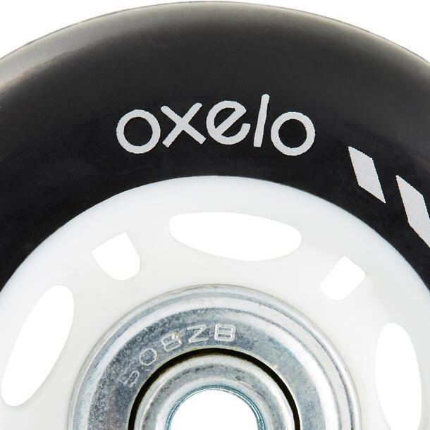 Inline Skate Wheels Oxelo Play 63mm 82A 4pc - Grey