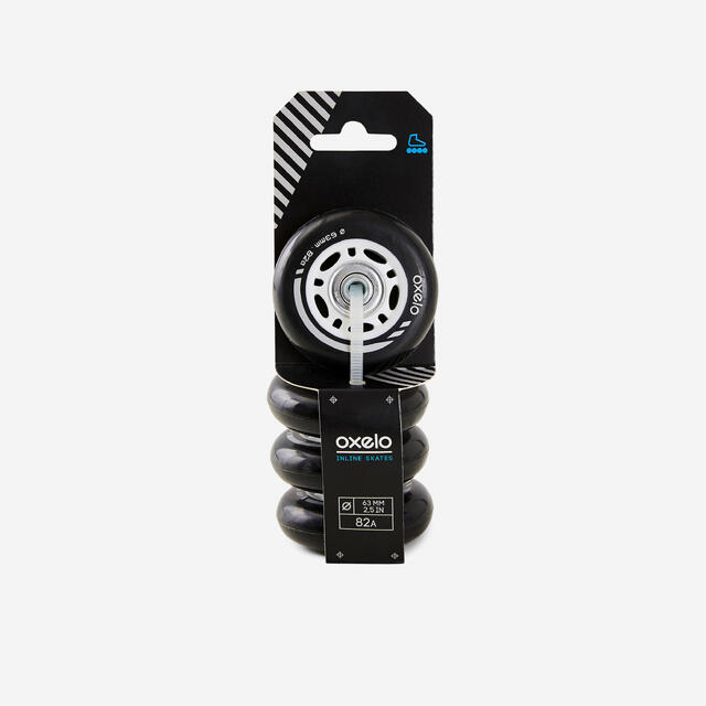 4 Ruedas Patines Niños Oxelo Play 3 Con Rodamientos 63 mm 82A