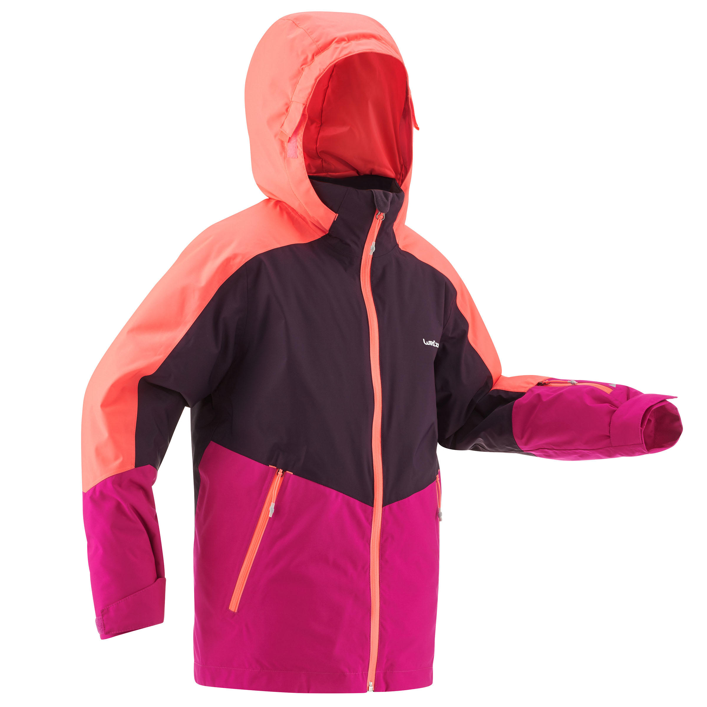 VESTE DE SKI ENFANT 580 ROSE VIOLETTE ET CORAI