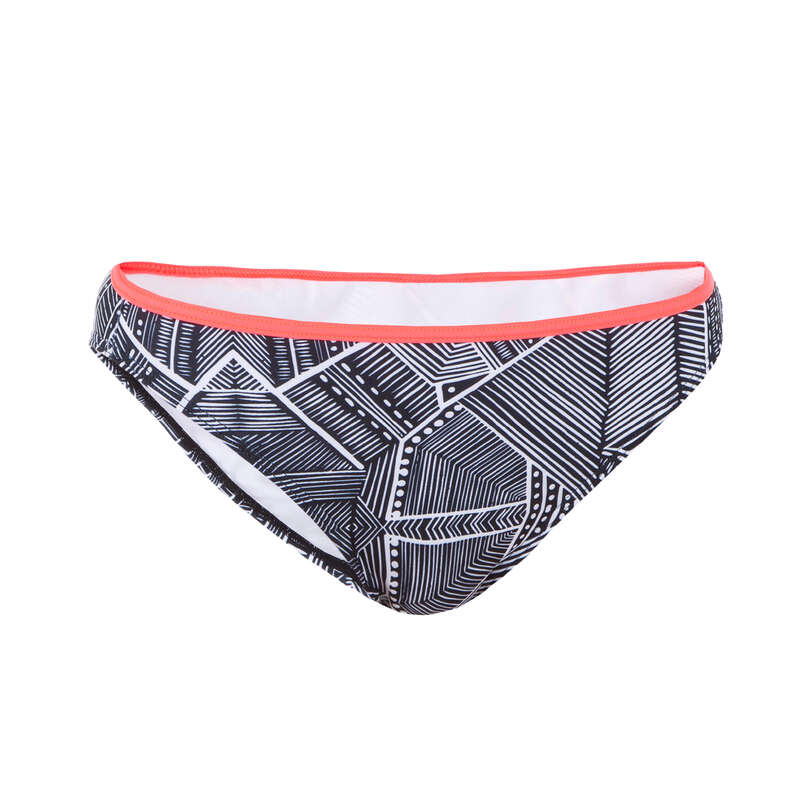 OLAIAN Women's Nina Classic Surfing Bikini Bottoms - Black/Coral...