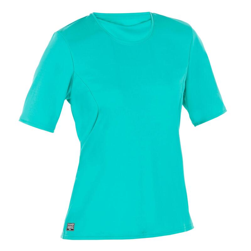 WATER TEE SHIRT anti UV surf Manches Courtes femme turquoise