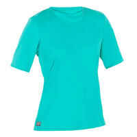 WATER T-SHIRT anti-UV short sleeve women's turquoise