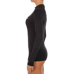 Γυναικεία μακρυμάνικη μπλούζα για surf με προστασία από UV - Μαύρο