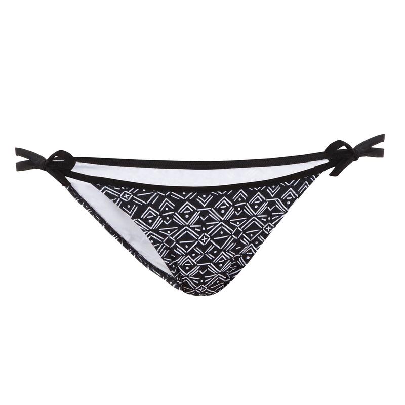 Bikini-Hose Damen seitlich gebunden Sofy Ethni schwarz/weiß