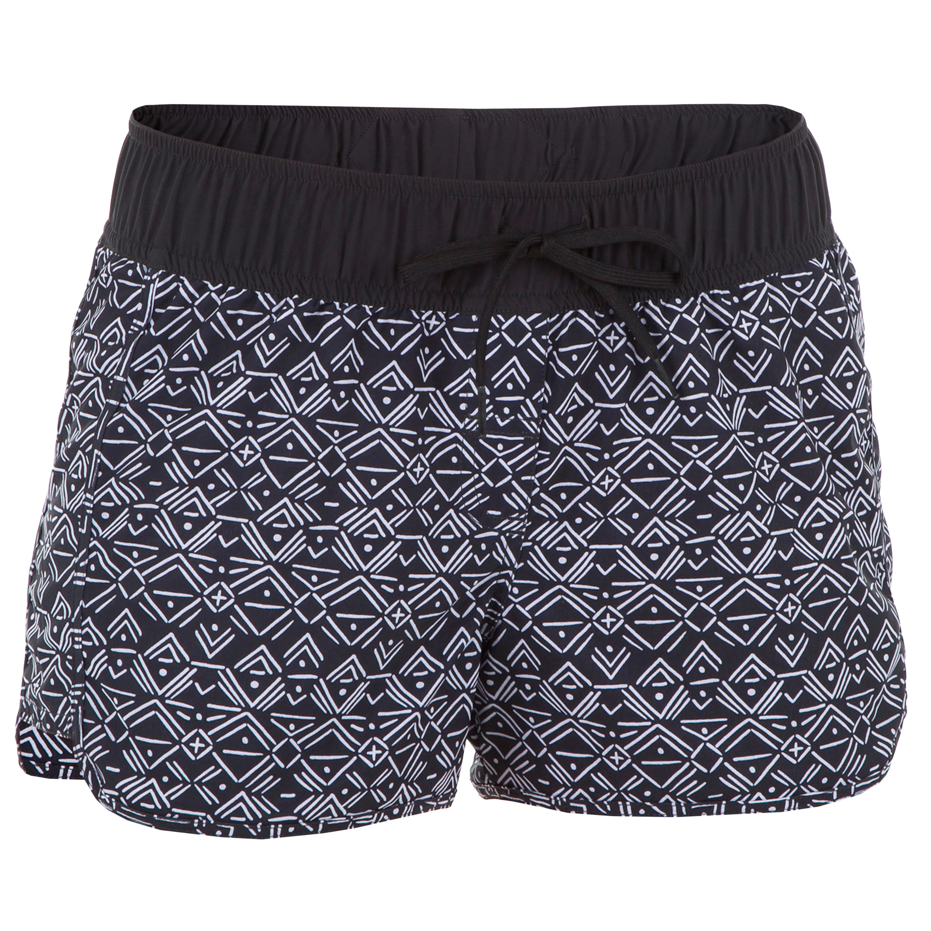 Boardshort de surf mujer TINI ETHNI con cintura el stica y cord n de ajuste