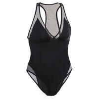 1-PIECE SURF SWIMSUIT WOMEN BACK X ISA BLACK