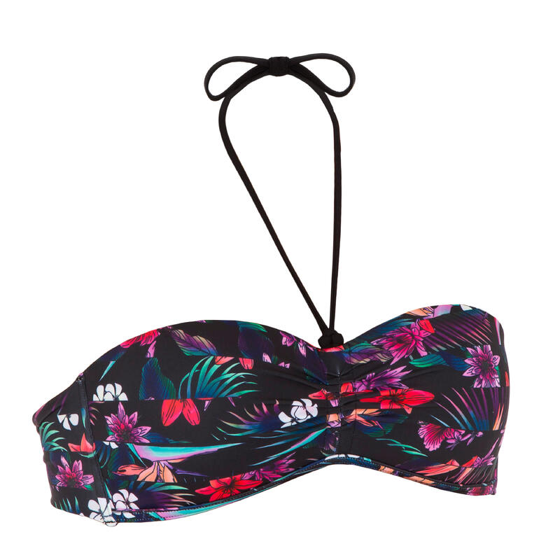 HAUT DE MAILLOT DE BAIN FEMME LAETI BANDEAU COQUES FIXES DECIM