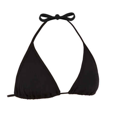 Mae Women's Plain Sliding Triangle Bikini Swimsuit Top - Black - Decathlon