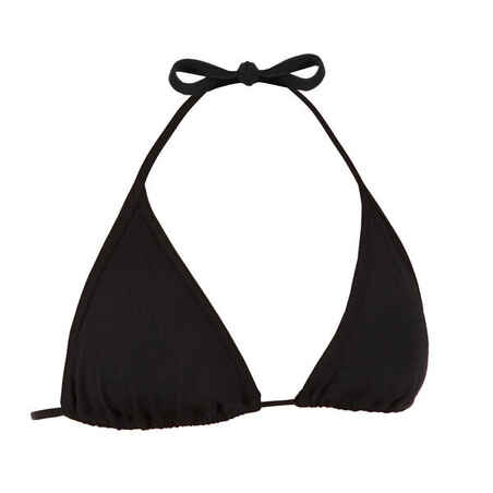 Mae Women's Plain Sliding Triangle Bikini Swimsuit Top - Black
