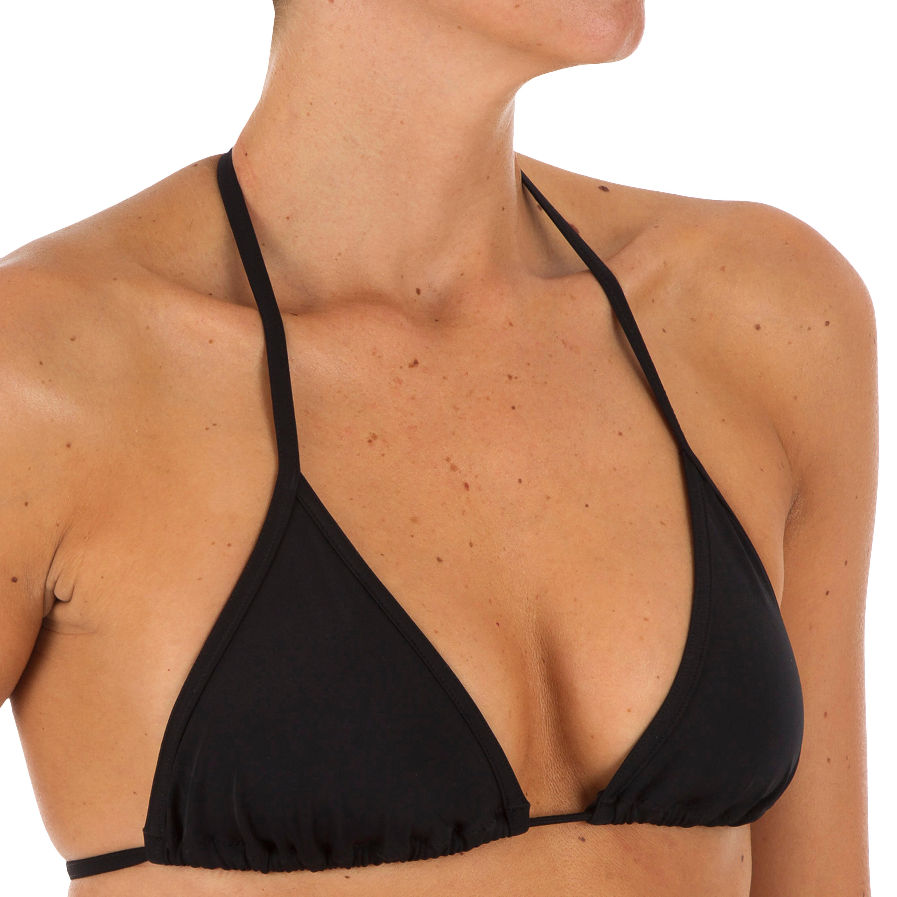 Femme Avec Maillot Triangle Coulissant Noir De Bain Mae Haut Coques erCxodB
