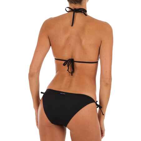 Mae Women's Plain Sliding Triangle Bikini Swimsuit Top - Black