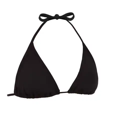 Mae Women's Sliding Triangle Swimsuit Top with Padded Cups - Black