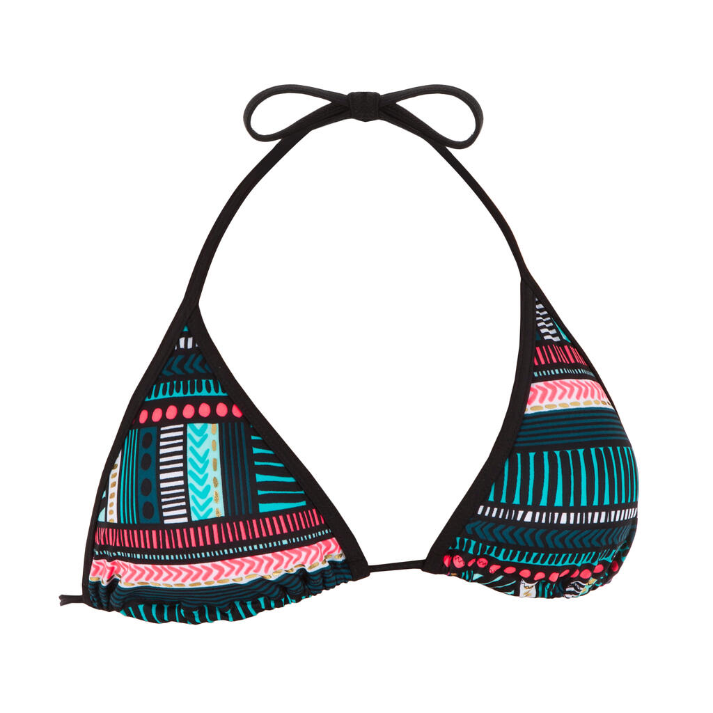 Bikini-Oberteil Damen Triangel herausnehmbare Formschalen Mae Presana rosa/grün