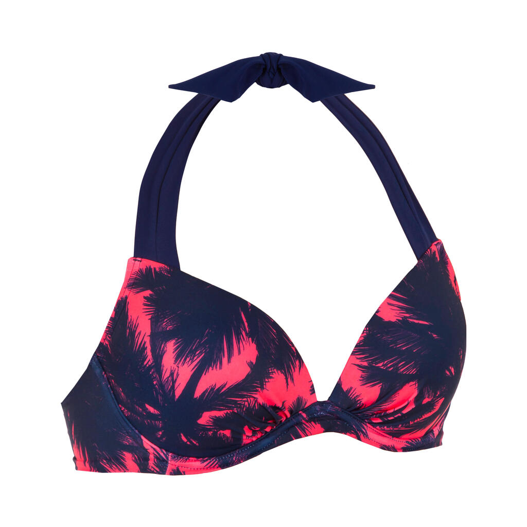 Women's push-up swimsuit top with fixed padded cups ELENA POLY