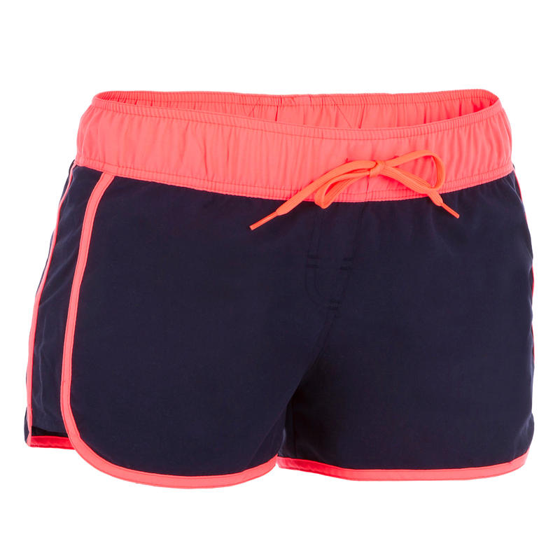 Boardshort surf femme TINI COLORB avec ceinture élastique et cordon de serrage Boardshort surf femme TINI COLORB avec ceinture élastique et cordon de serrage