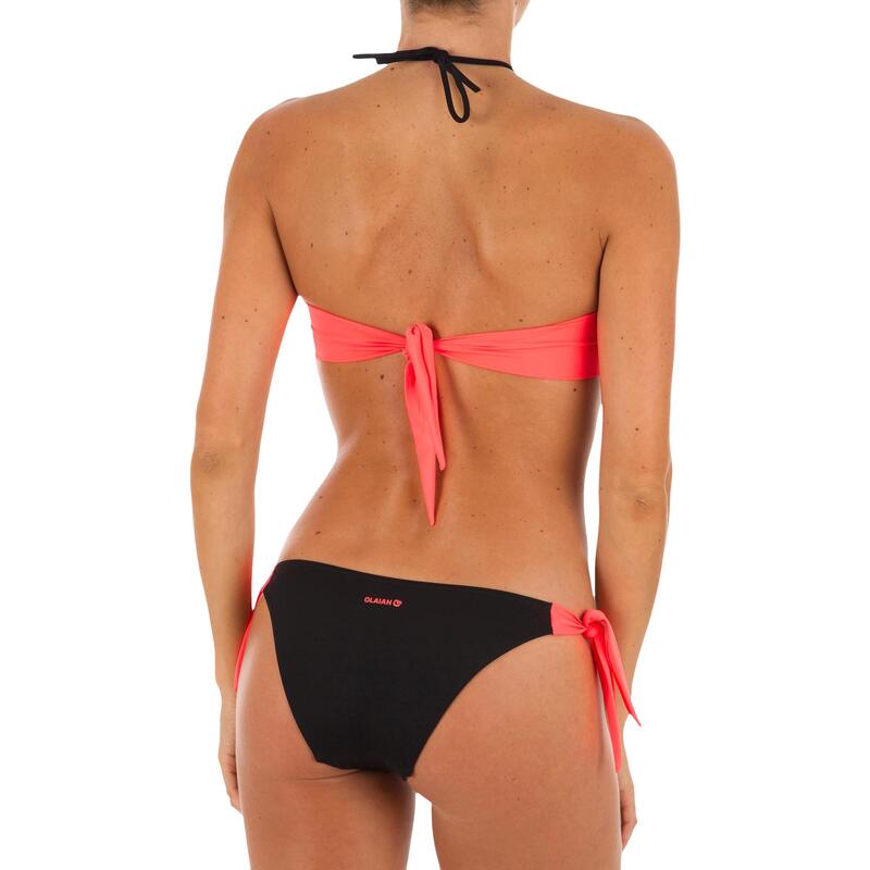 Bas de maillot de bain culotte nouée de surf SABI MAORI noir et blanc