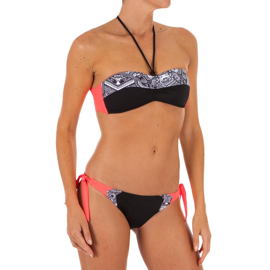 Women's Bandeau Swimsuit Top with Fixed Padded Cups Laeti Maori