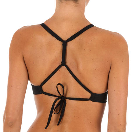 Bikiniöverdel med dubbel justering i ryggen BEA svart