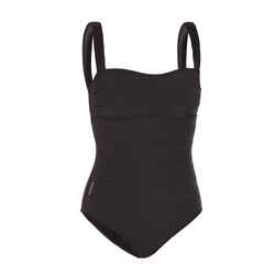 Dora Women's One-Piece Body-Sculpting Swimsuit with Flat Stomach Effect - Black