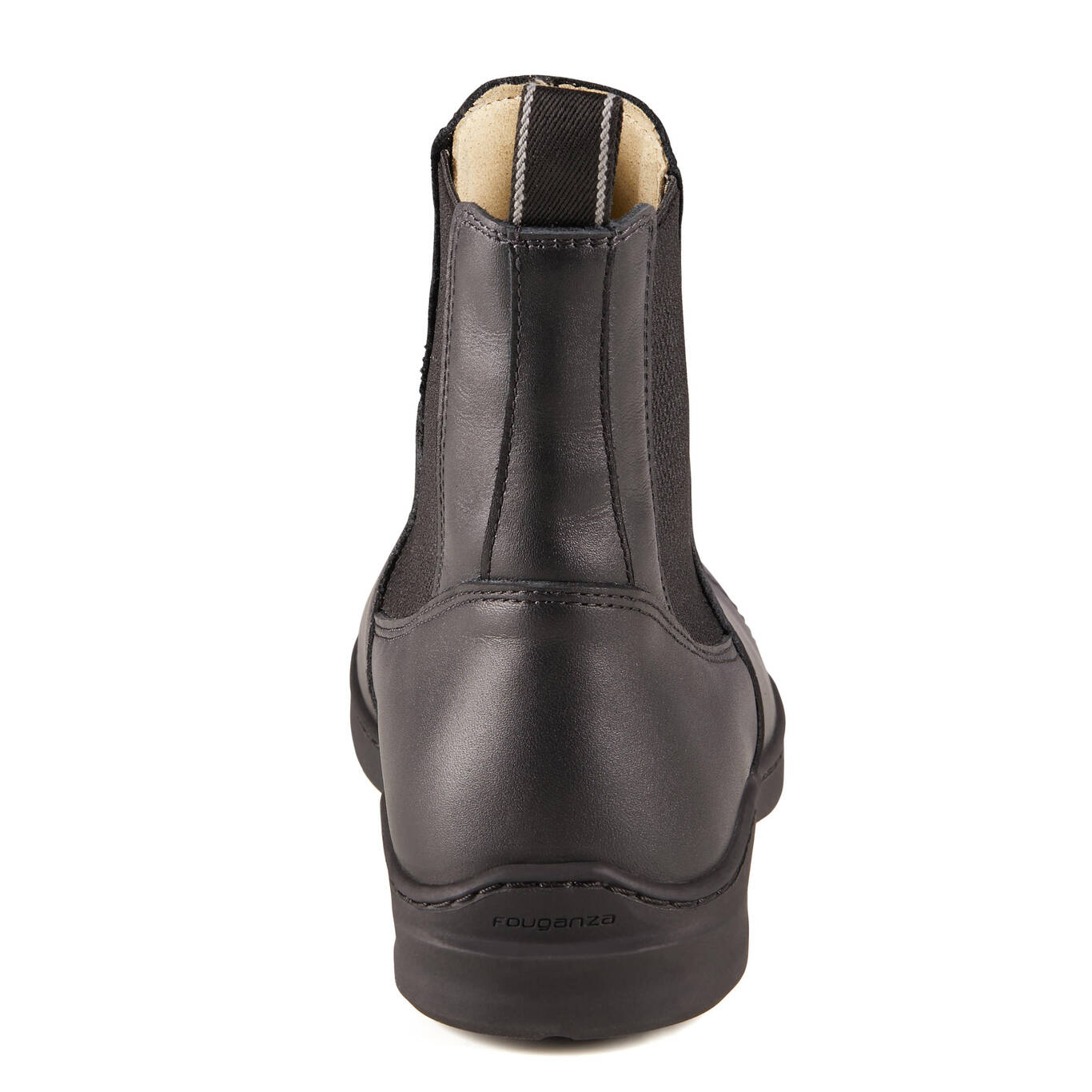 560 Adult Leather Horse Riding Jodhpur Boots Black Decathlon