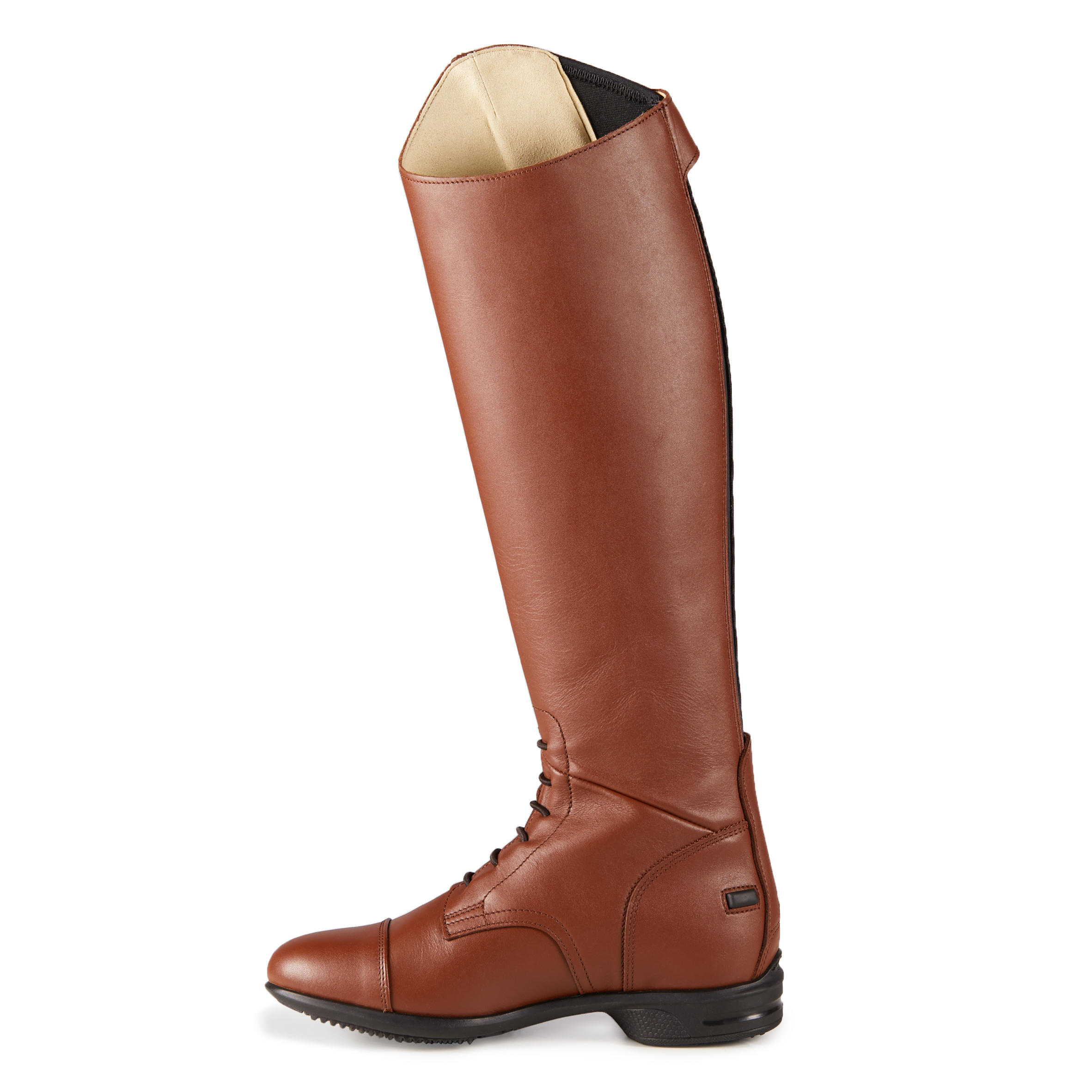 900 Jump M Adult Horse Riding Leather Long Boots - Brown 7/16