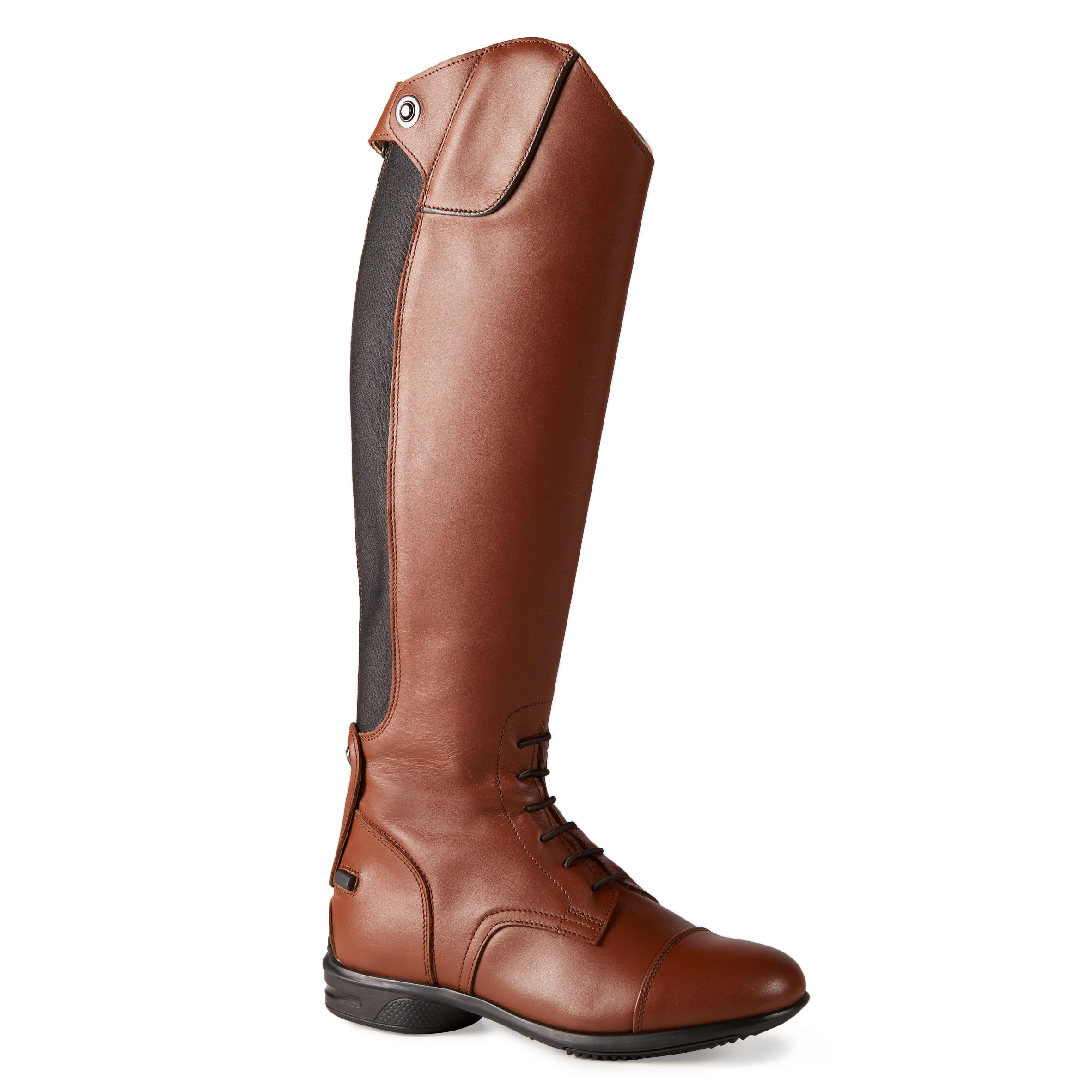 900 Jump M Adult Horse Riding Leather Long Boots - Brown 1/16