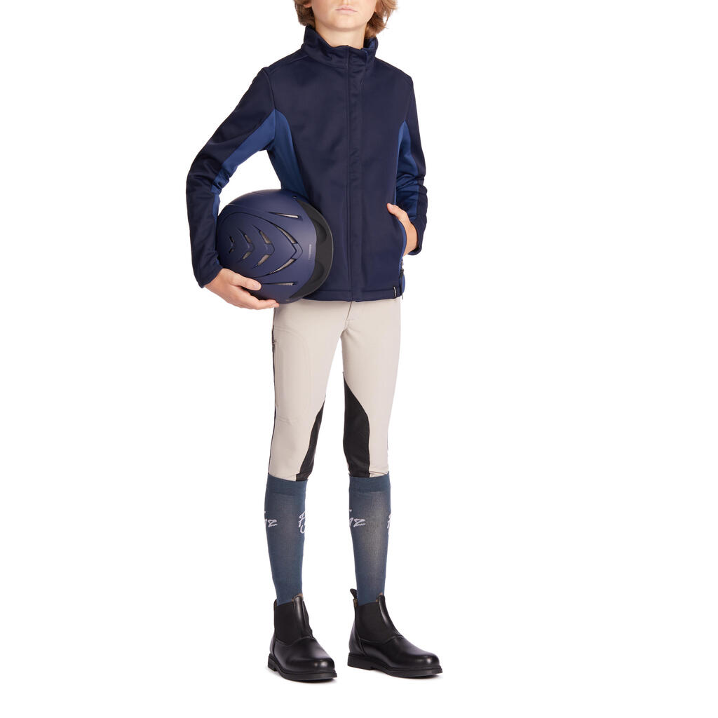 Reitjacke Softshelljacke 500 Kinder marineblau