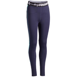 Leggings equitazione bambino 100 LIGHT blu-turchese