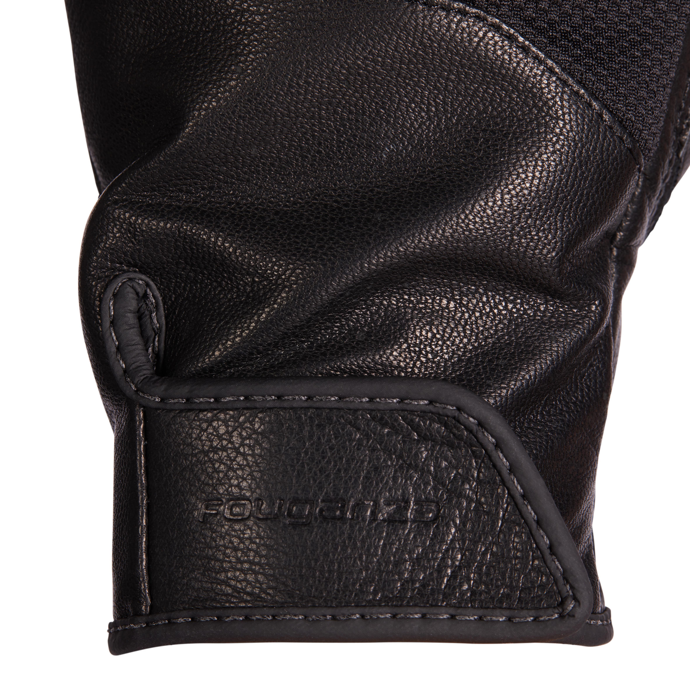 Women's Horse Riding Leather Gloves 960 - Black - FOUGANZA